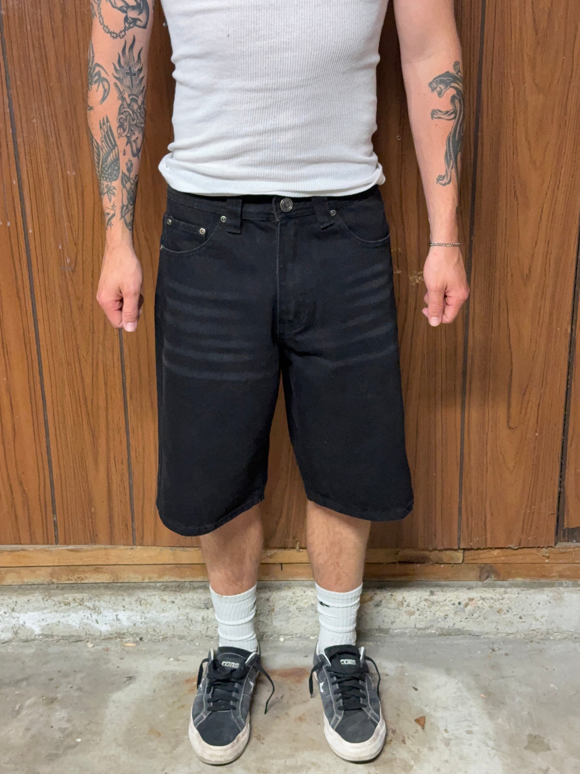 Baggy Sun-Faded Black Jorts