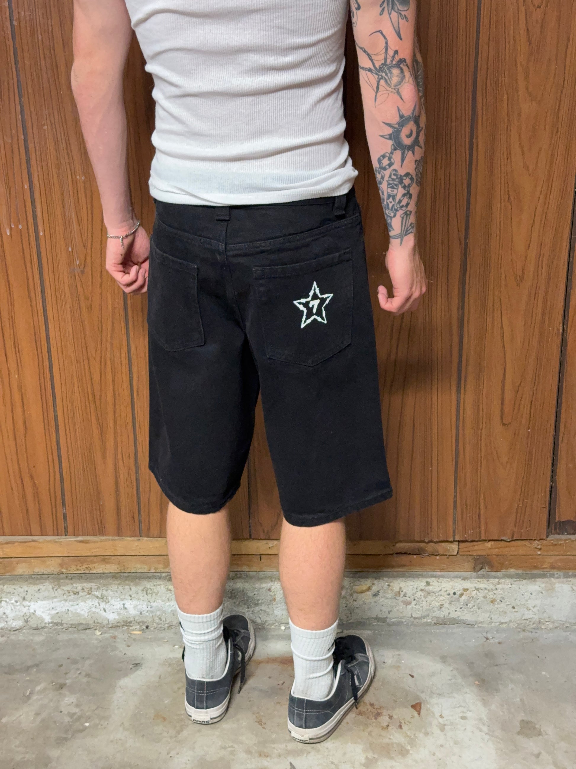 Baggy Sun-Faded Black Jorts