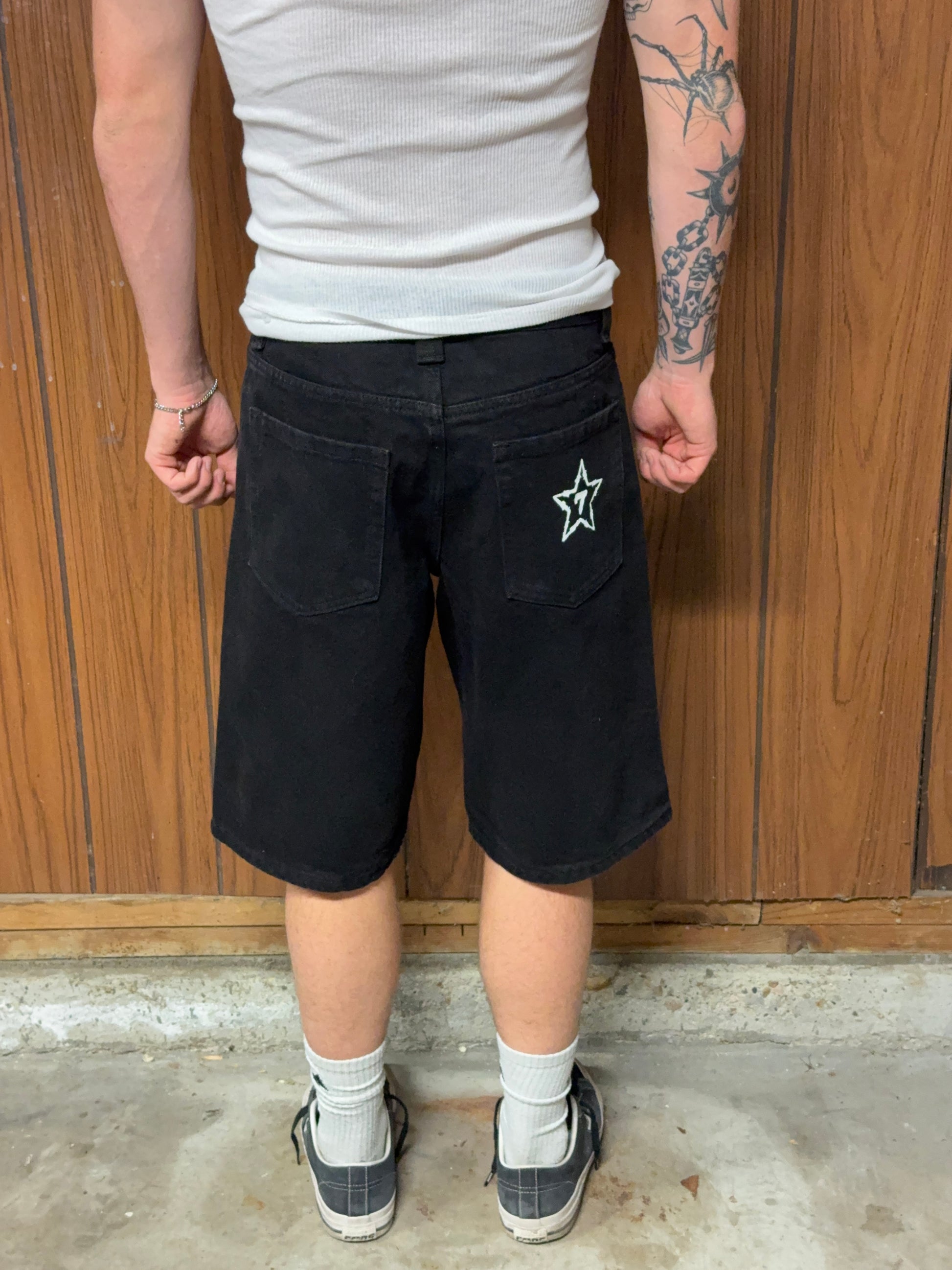 Baggy Sun-Faded Black Jorts
